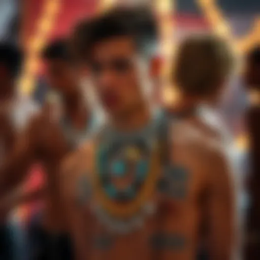 Artistic representation of body jewellery showcasing various styles