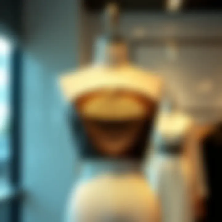 Elegant Leather Strapless Top on Display A stylish leather strapless top displayed elegantly on a mannequin