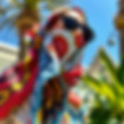 Elegant sunblock scarf showcasing vibrant patterns