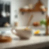 Elegant ceramic hot spoon holder enhancing kitchen decor