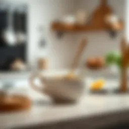 Elegant ceramic hot spoon holder enhancing kitchen decor