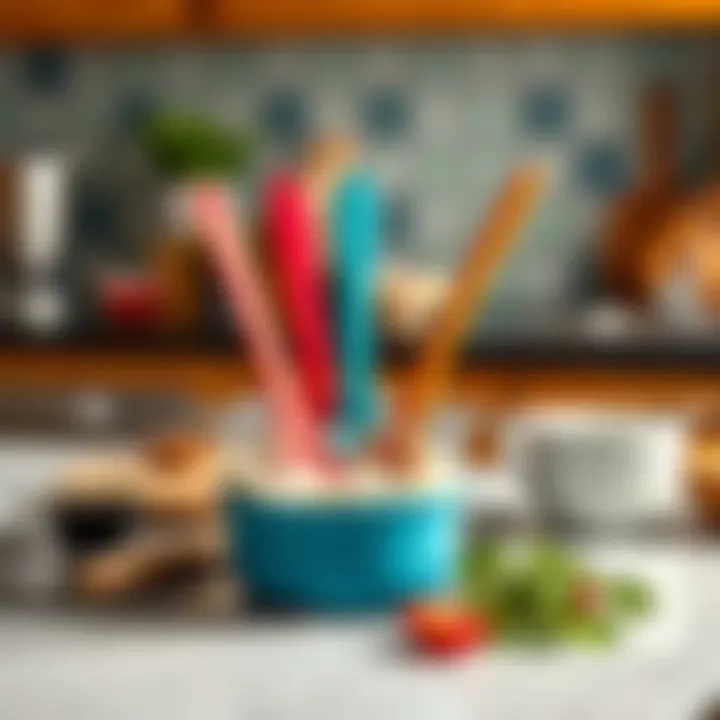 Modern silicone hot spoon holder in vibrant colors