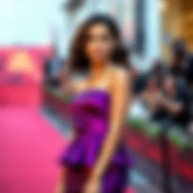 Celebrity in Stunning Peplum Dress Celebrity showcasing a stunning peplum dress on the red carpet