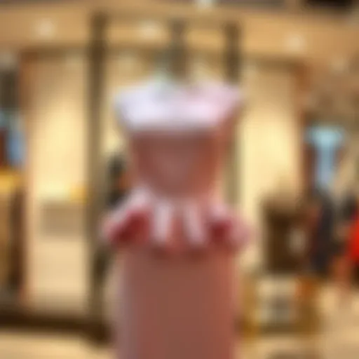 Elegant peplum dress displayed on a mannequin