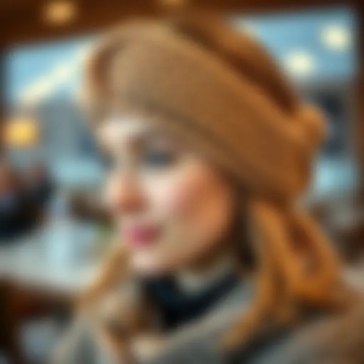 Cozy knitted headband in neutral tones