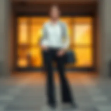 Semi-Formal Outfit Featuring Black Split Jeans An elegant outfit showcasing black split jeans for semi-formal occasions