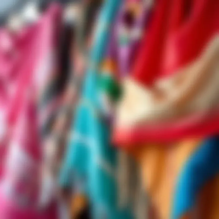 Colorful shawls displayed for diverse wedding themes