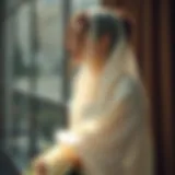 Sophisticated Silk Shawl for Brides Elegant silk shawl draped over a bridal gown