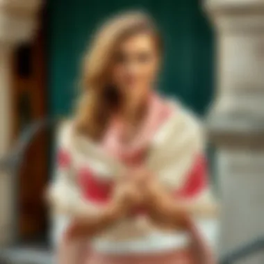 Bridal shawl paired with seasonal attire