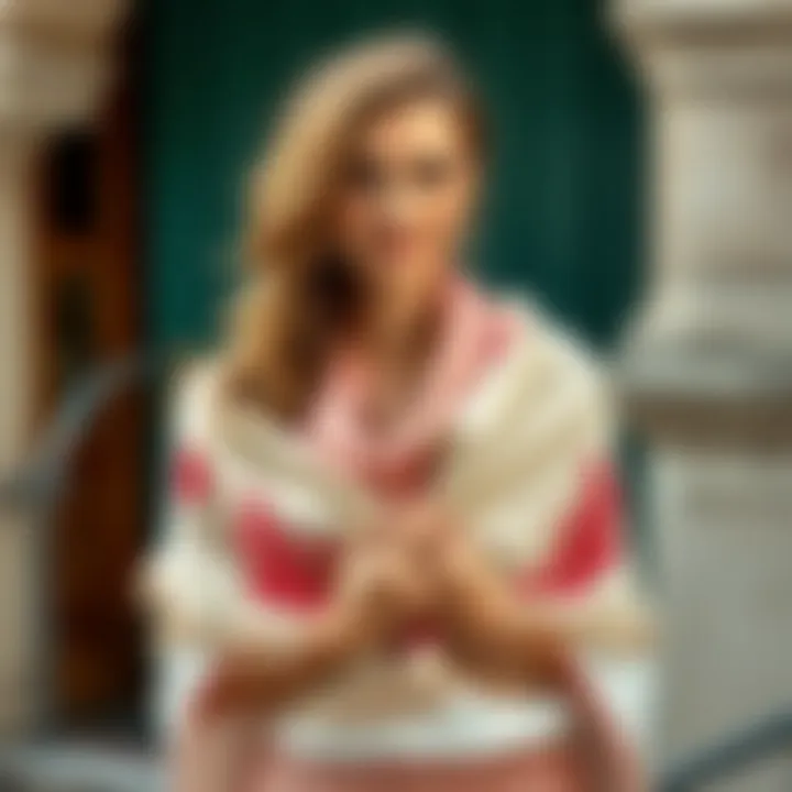 Bridal shawl paired with seasonal attire