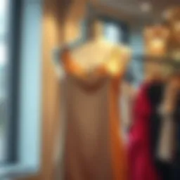 Elegant satin tank dress displayed on a mannequin