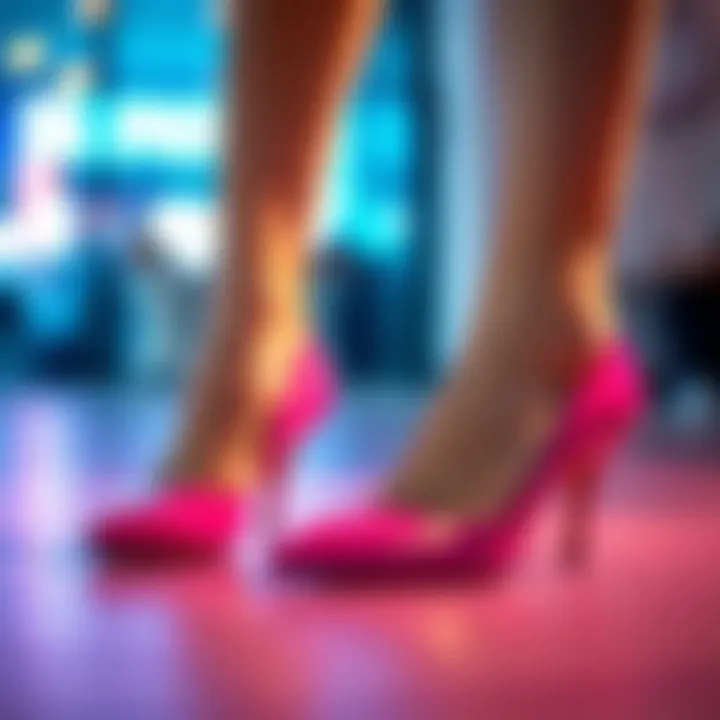 Illustration of proper care techniques for round toe pumps