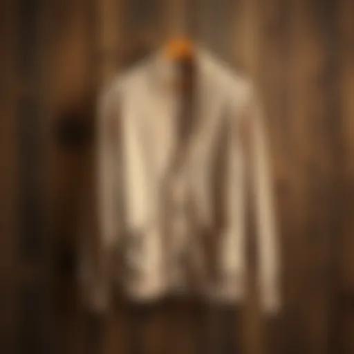 Classic Plain Cardigan A classic plain cardigan displayed on a rustic wooden background, showcasing its texture and simplicity.