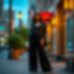 Elegant 2 piece palazzo set displayed in a chic urban setting