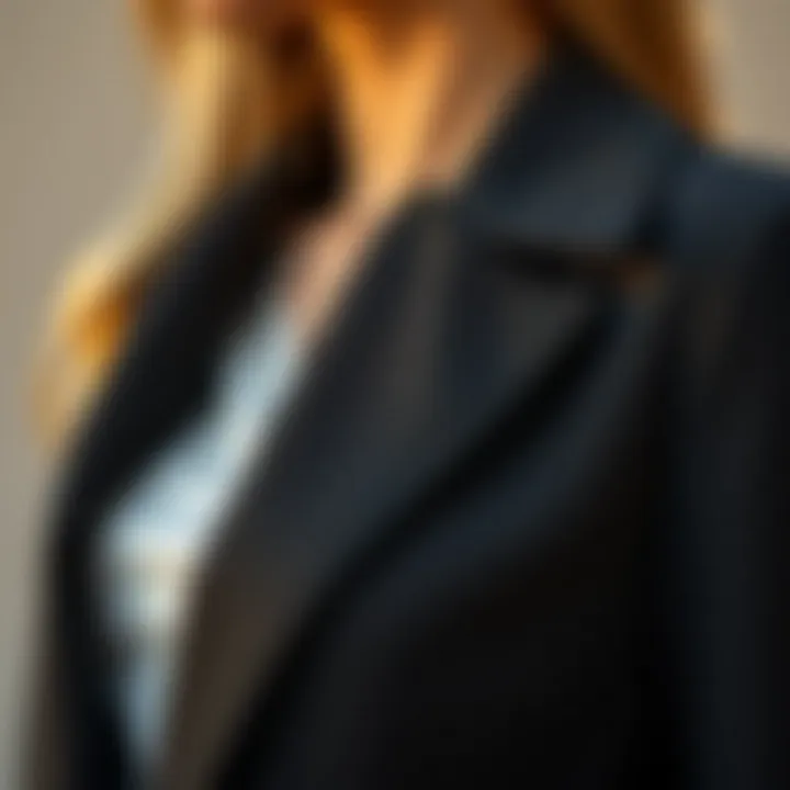 Fabric Details of a Blazer Top Close-up of fabric details on a blazer top