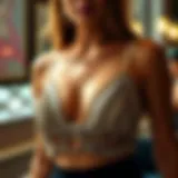 Intricate Design Elements of the Chain Cami Top Elegant chain cami top showcasing intricate design elements