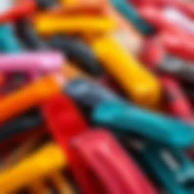 Colorful Array of Duck Bill Hair Clip Materials An array of colorful duck bill hair clips showcasing material variations