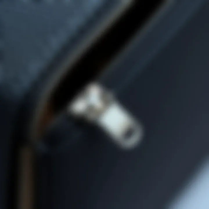 Close-up of zipper mechanism on a coin purse