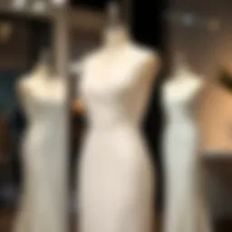Elegant white thick strap dress displayed on a mannequin