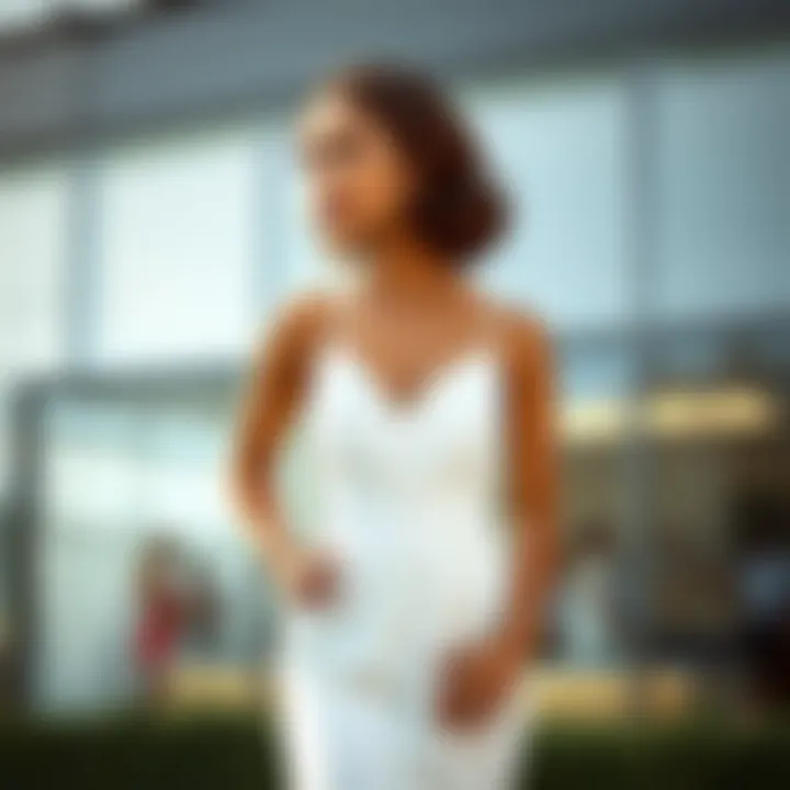 Versatile Styling Options for Different Occasions Various styling options for a white thick strap dress on different occasions