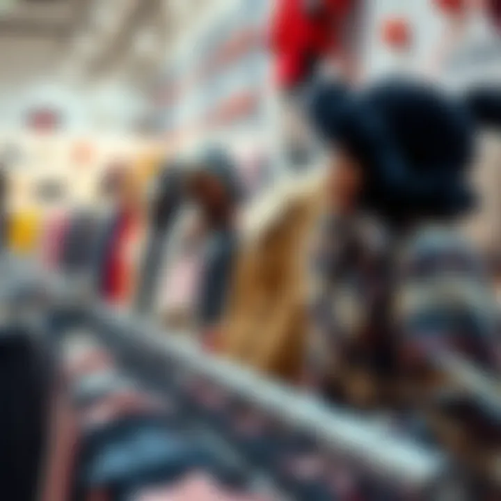 Winter Fashion Trends in Retail Trendy winter fashion items showcased in a vibrant store setting