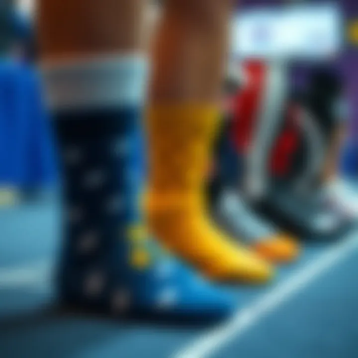 A stylistic representation of different materials used in anime sock production