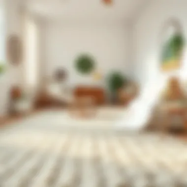 Textured White Rug in Cozy Bedroom Textured white rug enhancing a cozy bedroom ambiance