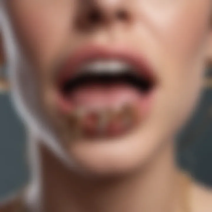 Artistic representation of a snakebite lip ring