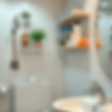 Efficient Bathroom Storage with Suction Cup Technology Innovative installation of suction cup shelves in a bathroom