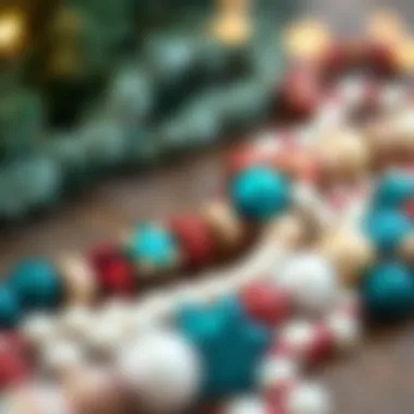 A creative arrangement of garland beads showcasing various materials