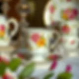 Exquisite vintage cup and saucer adorned with floral patterns