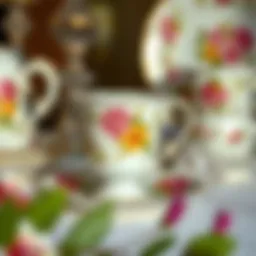 Exquisite vintage cup and saucer adorned with floral patterns