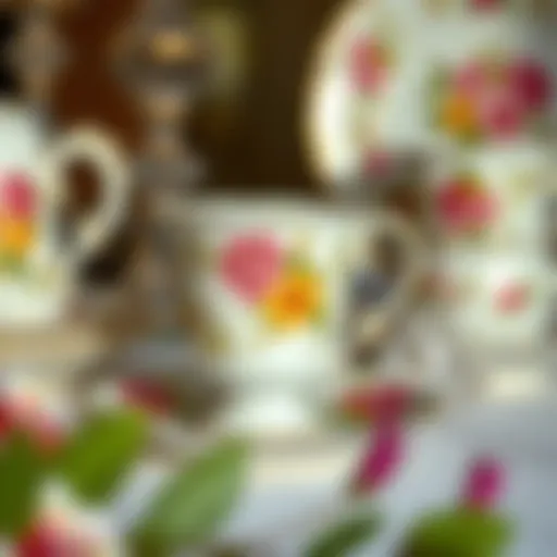 Exquisite vintage cup and saucer adorned with floral patterns