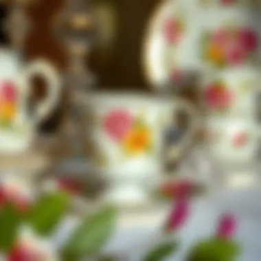 Floral Elegance in Vintage Tableware Exquisite vintage cup and saucer adorned with floral patterns