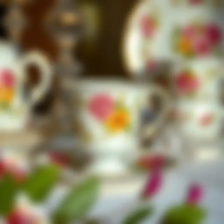 Floral Elegance in Vintage Tableware Exquisite vintage cup and saucer adorned with floral patterns