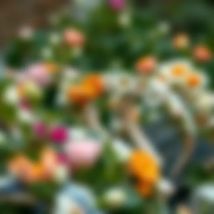 Variety in Floral Designs A diverse selection of floral headbands showcasing various designs and materials