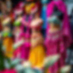 Vibrant belly dance costume on display