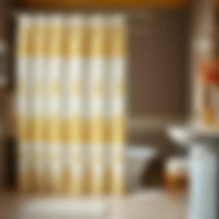 Effective Care Techniques for Shower Curtain Longevity Care techniques displayed for maintaining a white and gold shower curtain