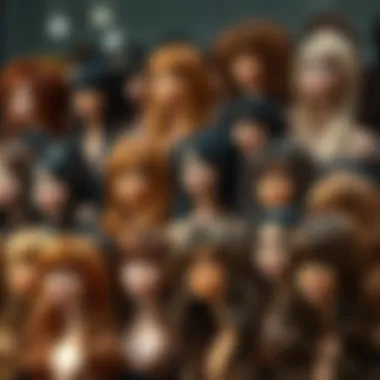 Diversity in Wig Styles and Their Quality An array of wigs displayed to highlight different styles and qualities