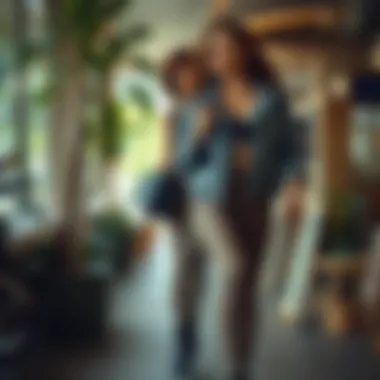 A fashion-forward setting emphasizing sustainable fashion choices