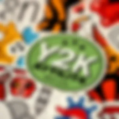 Pattern Play: The Artistry of Y2K Stickers Detailed close-up of iconic Y2K sticker patterns