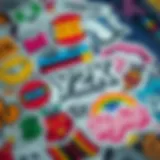 A vibrant collection of Y2K stickers showcasing retro designs