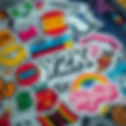 A vibrant collection of Y2K stickers showcasing retro designs